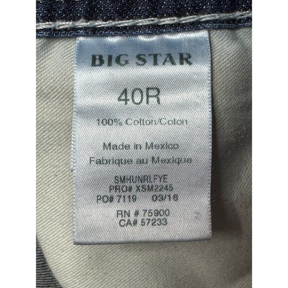 Big Star Men's Union Straight Leg Blue Denim Jeans - Size 41x32 - Picture 7 of 7